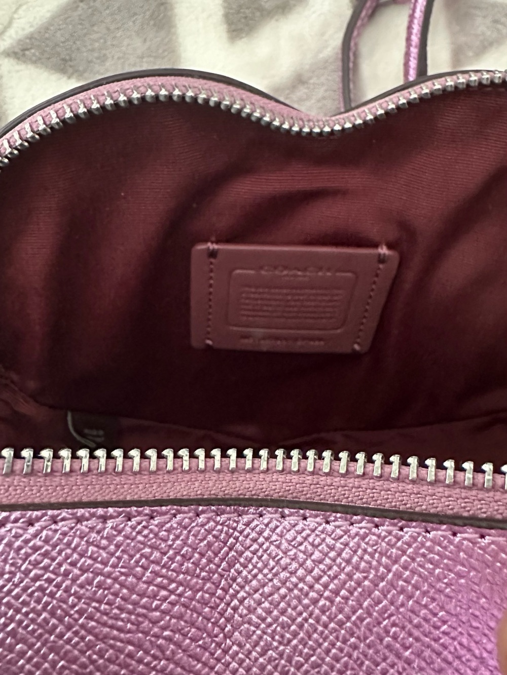 Coach Metallic Pink Heart Crossbody Bag - Picture 6 of 6